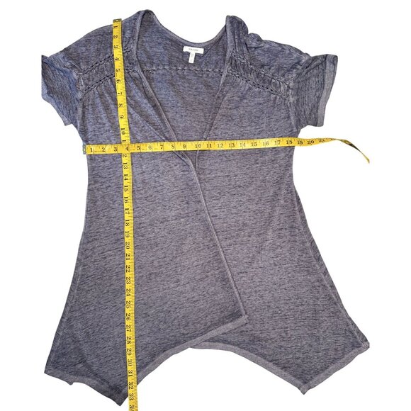 Maurices Size Large Womens Heathered Blue Open Front Lightweight - Picture 5 of 9